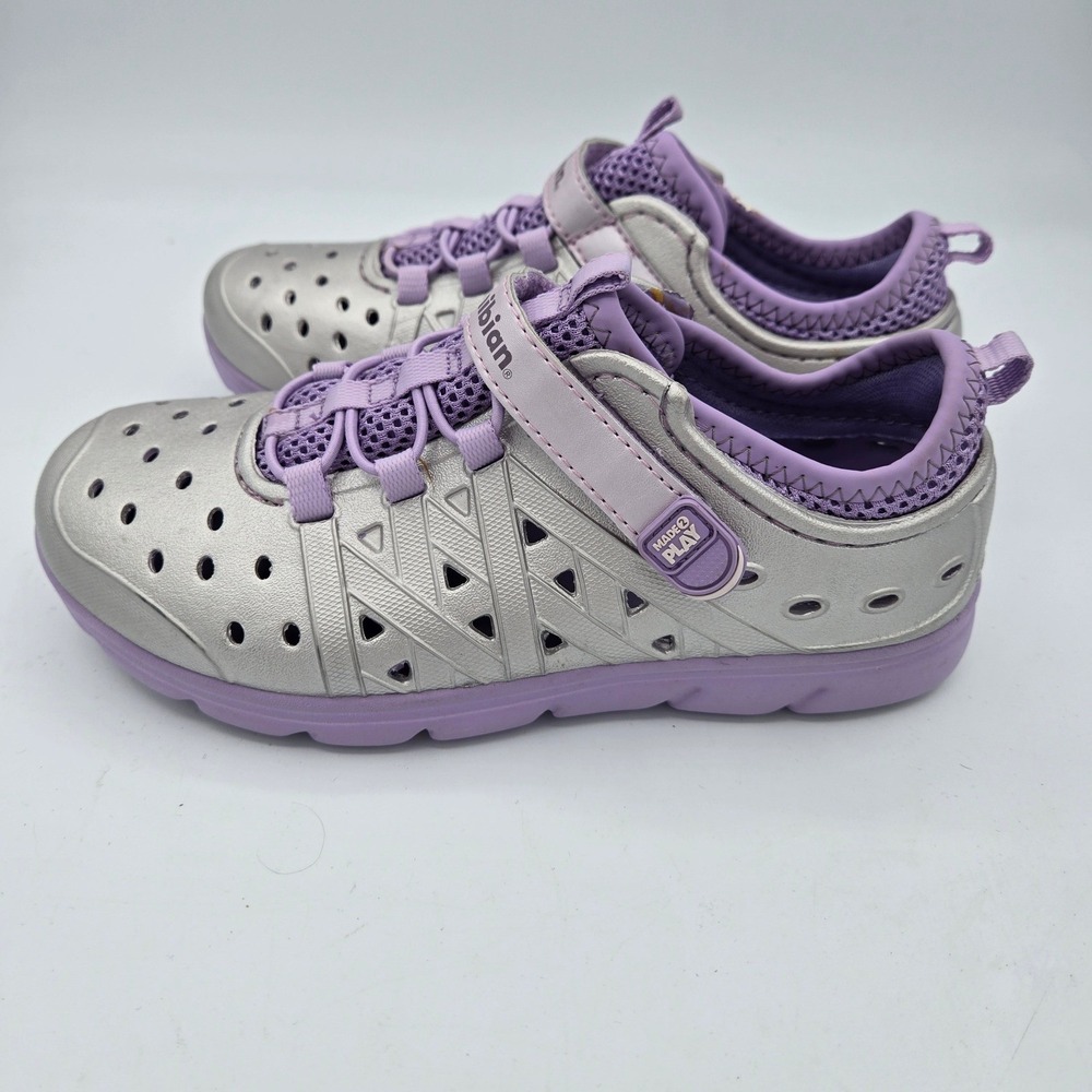 Stride Rite Phibian Silver Purple Water Shoes Athletic Kids US 1